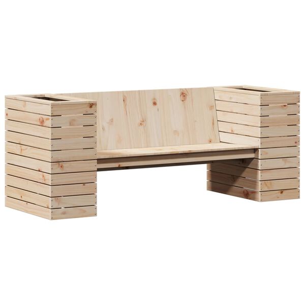 vidaXL Banc avec jardinières 167,5x60x65 cm bois massif de pin