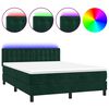 vidaXL Sommier &agrave; lattes de lit avec matelas LED Vert fonc&eacute; 140x190 cm