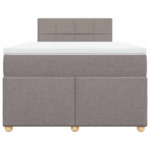 vidaXL Sommier &agrave; lattes de lit avec matelas taupe 120x190 cm tissu