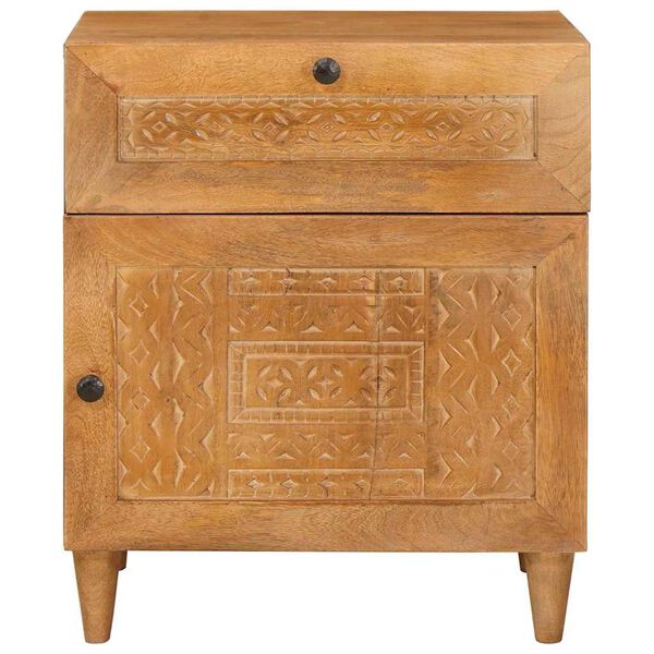 vidaXL Cabinet de chevet avec tiroir Marron Clair 50 x 33 x 60 cm