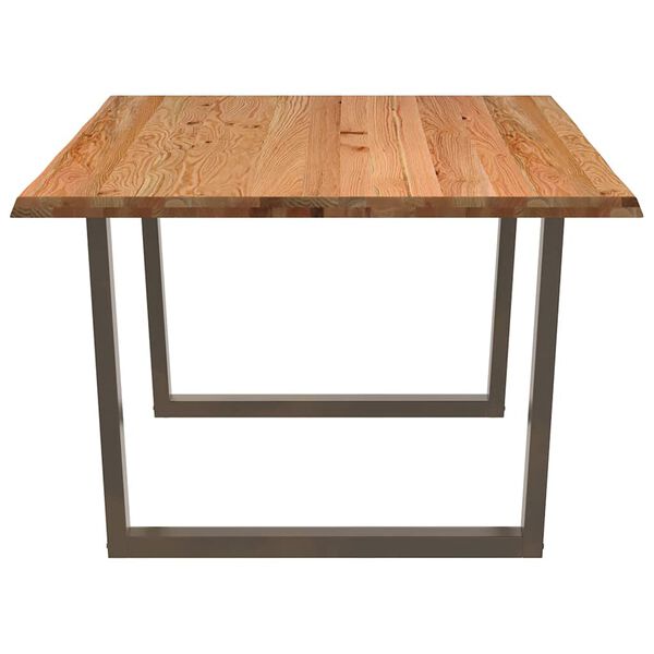 vidaXL Table à manger avec bord naturel 180x100x74cm bois massif chêne