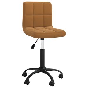 vidaXL Chaise pivotante de bureau Marron Velours