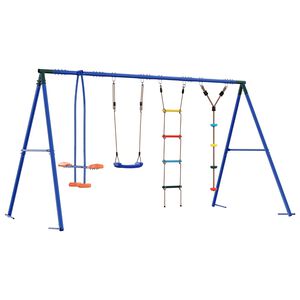 vidaXL Ensemble de balan&ccedil;oires d'ext&eacute;rieur Multicolore Acier et PE