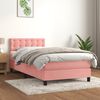 vidaXL Sommier &agrave; lattes de lit avec matelas Rose 90x200 cm Velours