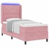 vidaXL Lit &agrave; ressorts avec matelas avec LED Rose 90 x 200 cm Velours