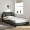 vidaXL Cadre de lit sans matelas Hvar gris foncé 100x200 cm tissu