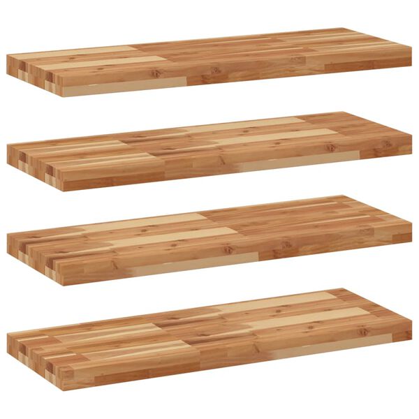 vidaXL &Eacute;tag&egrave;res flottantes 4 pcs 80x30x4 cm acacia massif &agrave; l'huile