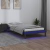 vidaXL Cadre de lit &agrave; LED sans matelas gris 100x200 cm bois massif