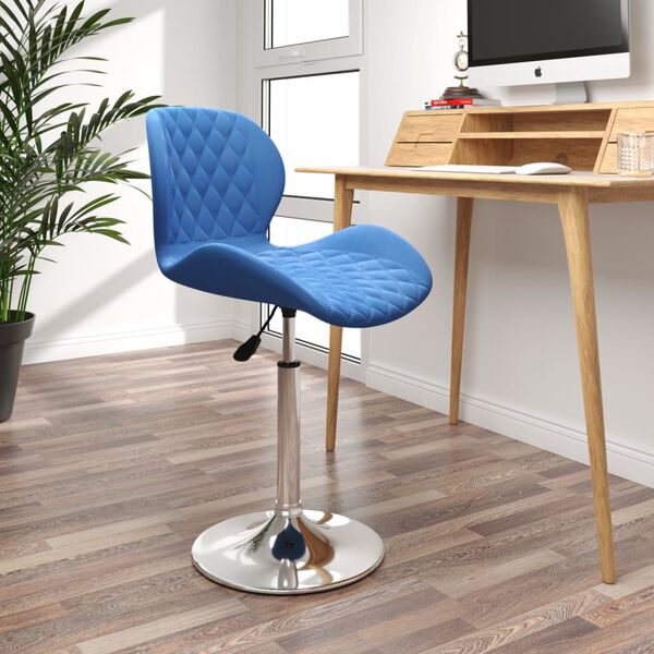 vidaXL Chaise pivotante de salle &agrave; manger Bleu Velours