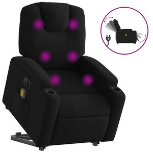 vidaXL Fauteuil inclinable de massage &eacute;lectrique Noir Tissu
