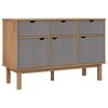 vidaXL Buffet OTTA Marron et gris 114x43x73,5 cm Bois massif pin
