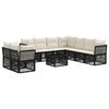 vidaXL Ensemble de canap&eacute; de jardin 10 pc Noir polyrotin