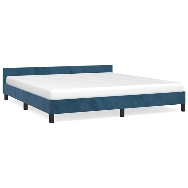 vidaXL Cadre de lit sans matelas bleu fonc&eacute; 180x200 cm velours
