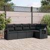 vidaXL Salon de jardin 5 pcs avec coussins noir r&eacute;sine tress&eacute;e