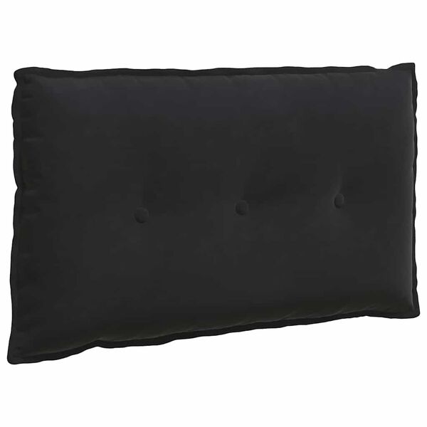 vidaXL Coussin de Dos Noir 80 x 50 cm Tissu en velours c&ocirc;tel&eacute;