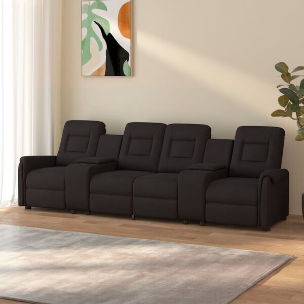 vidaXL Fauteuil de massage inclinable et porte-gobelets 4 places noir