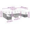 vidaXL Ensemble de canap&eacute; de jardin avec coussin 10 pcs Noir Polyrotin