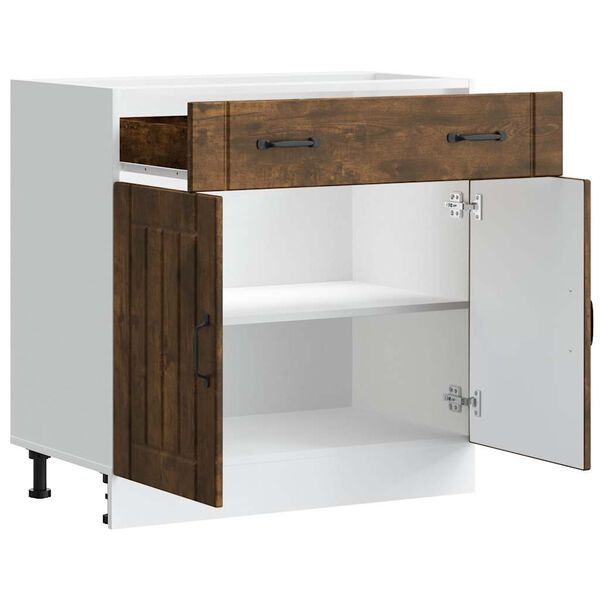 vidaXL Armoire de cuisine Lucca chêne fumé bois ingénierie