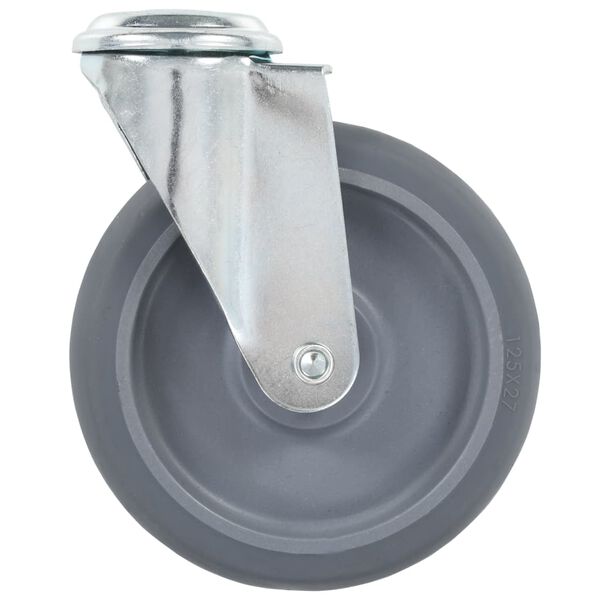 vidaXL 4 pcs Roulettes pivotantes &agrave; trou de boulon 125 mm