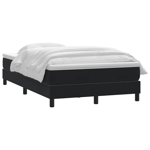vidaXL Sommier &agrave; lattes de lit avec matelas noir 120x220 cm velours