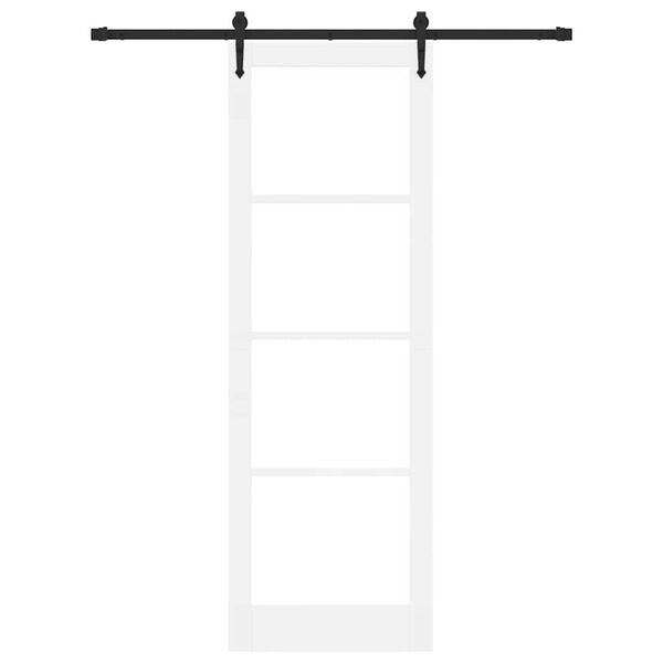 vidaXL Porte coulissante Blanc 78 x 232 cm Bois de pin massif et verre