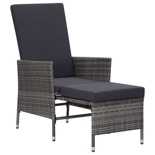 vidaXL Salon de jardin 2 pcs avec coussins Résine tressée Gris