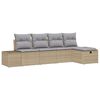 vidaXL Ensemble de canap&eacute; de jardin 5 pc Beige polyrotin