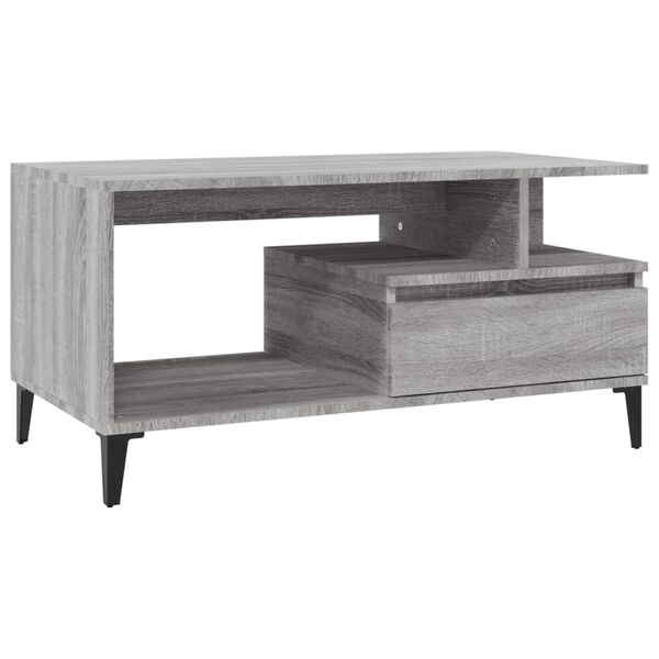 vidaXL Table basse Sonoma gris 90x49x45 cm Bois d'ing&eacute;nierie