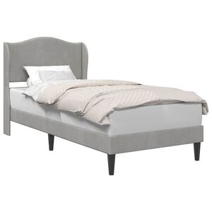 vidaXL Cadre de lit avec t&ecirc;te de lit Gris clair 100 x 200 cm Velours
