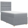 vidaXL Lit boxspring avec matelas Gris clair 90 x 200 cm Tissu