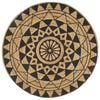 vidaXL Tapis fait &agrave; la main Jute avec imprim&eacute; noir 120 cm