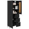 vidaXL Haut Armoire avec tiroir 2 pcs Ch&ecirc;ne noir Bois d'ing&eacute;nierie