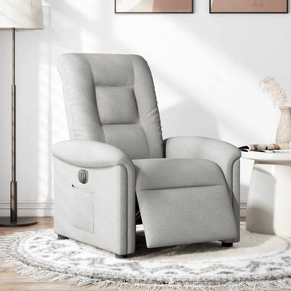 vidaXL Fauteuil inclinable &eacute;lectrique gris nuage tissu