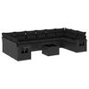 vidaXL Salon de jardin 11 pcs avec coussins noir r&eacute;sine tress&eacute;e