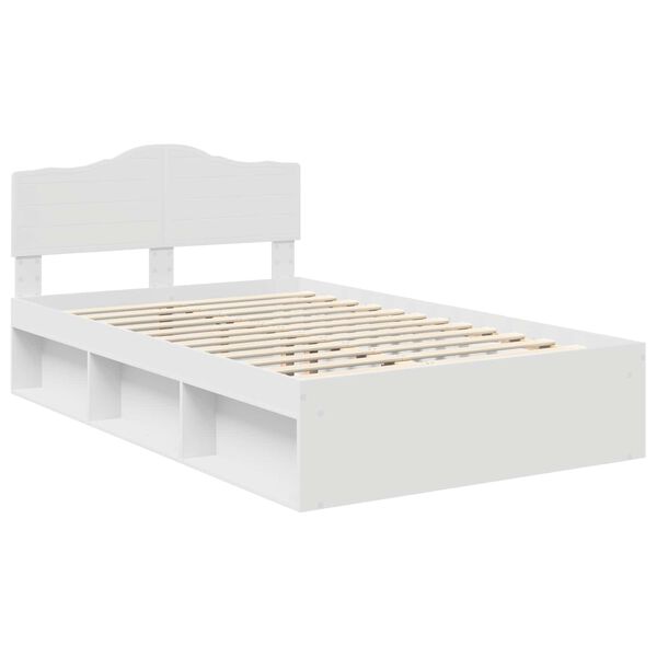 vidaXL Cadre de lit Blanc 135 x 190 cm Bois de pin massif