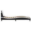 vidaXL Cadre de lit sans matelas Zadar noir et blanc 90x190 cm similicuir