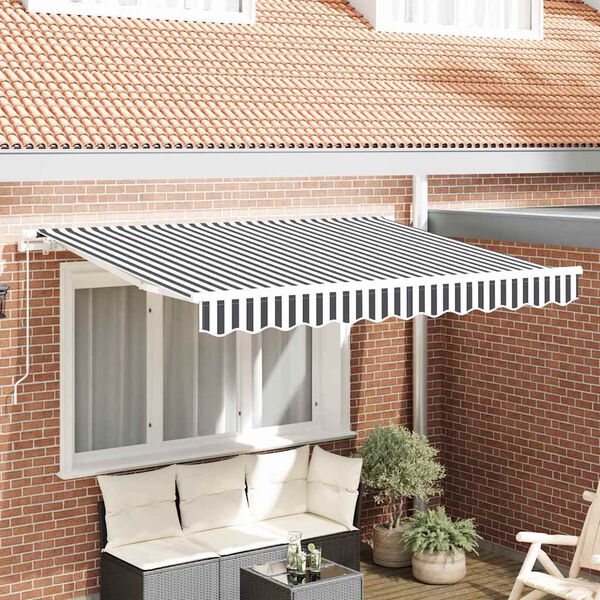 vidaXL Auvent R&eacute;tractable Anthracite 350 x 200 cm tissu