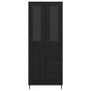 vidaXL Haut Armoire 2 pcs Ch&ecirc;ne noir Bois Agglom&eacute;r&eacute; et Verre