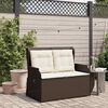 vidaXL Banc inclinable de jardin avec coussins marron r&eacute;sine tress&eacute;e