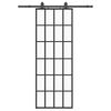 vidaXL Porte coulissante kit de quincaillerie noir 76x205 cm verre ESG