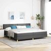 vidaXL Lit &agrave; ressorts avec matelas Gris fonc&eacute; 200 x 200 cm Polyester