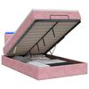 vidaXL Lit coffre avec matelas et LED Rose 120 x 200 cm Velours