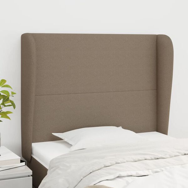 vidaXL T&ecirc;te de lit avec oreilles Taupe 93x23x118/128 cm Tissu