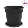vidaXL Pots de plantes 24 pcs Noir &Oslash; 17 x 14 cm Plastique