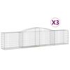 vidaXL Paniers à gabions arqués 3 pcs 400x50x80/100 cm Fer galvanisé