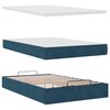 vidaXL Lit ottoman avec matelas bleu fonc&eacute; 120x190 cm velours