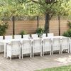 vidaXL Ensemble de salle &agrave; manger de jardin avec coussins 15 pcs Blanc