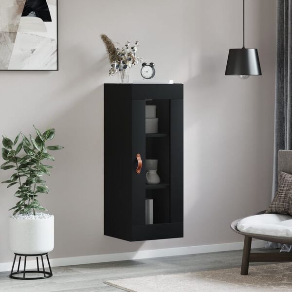 vidaXL Armoire murale noir 34,5x34x90 cm