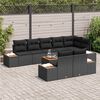 vidaXL Ensemble de canap&eacute; de jardin avec coussin 8 pcs Noir Polyrotin