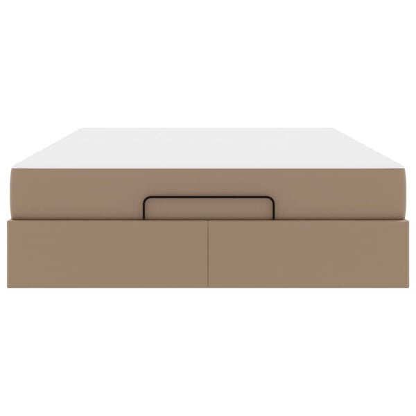 vidaXL Cadre de lit avec matelas Cappuccino 160 x 200 cm Faux cuir